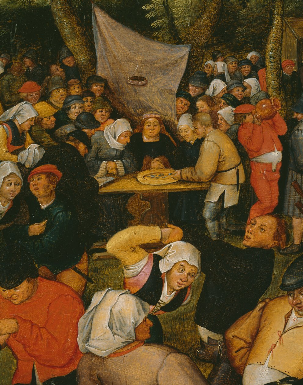 Frilufts bryllupsdans, 1610 (detaljer) (se også 346631) af Pieter Brueghel the Younger
