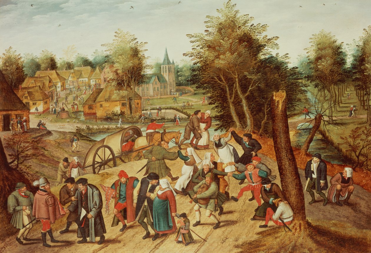 The Return from the Kermesse (panel) af Pieter Brueghel the Younger