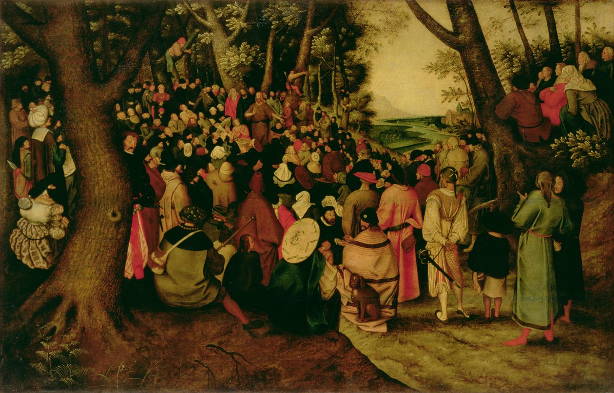 Johannes Døberens prædiken, 1604 (olie på lærred overført fra panel) af Pieter Brueghel the Younger