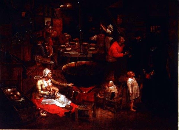 Besøg på gården af Pieter Brueghel the Younger