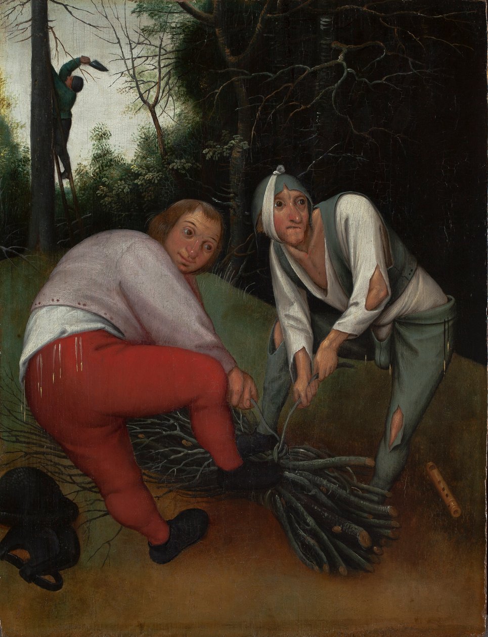 To bønder, der binder fagots (panel) af Pieter Brueghel the Younger