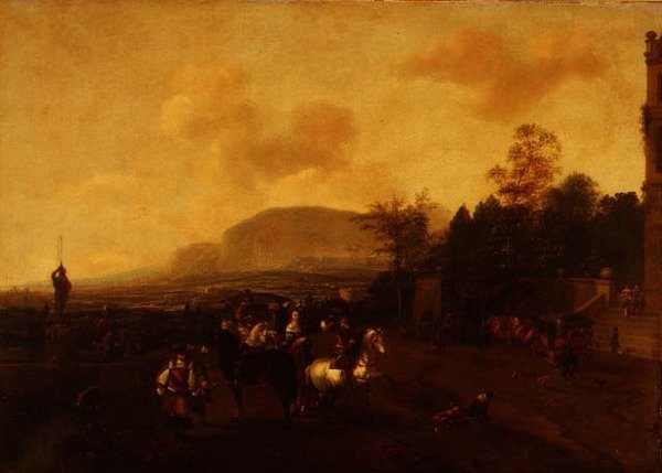 En Hawking-fest af Pieter (circle of) Wouwermans