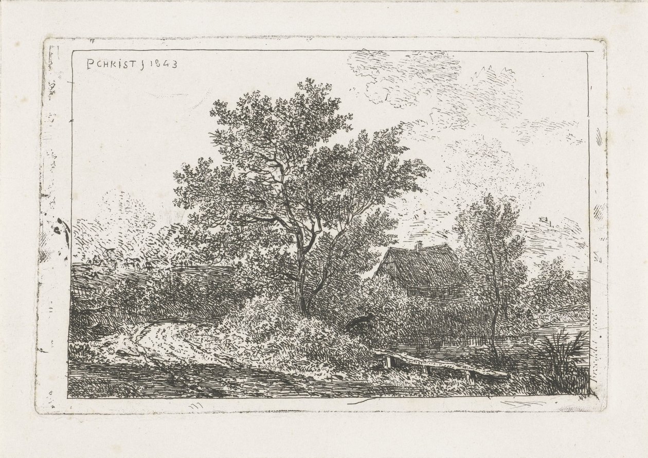 Landskab med gård af Pieter Casper Christ
