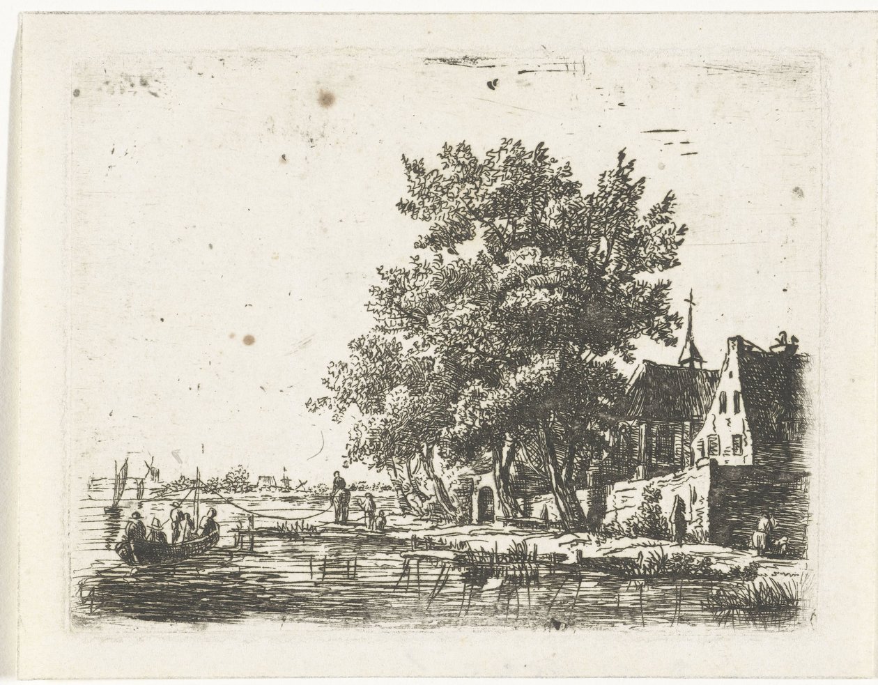 Slæbepram ved et kloster af Pieter Casper Christ