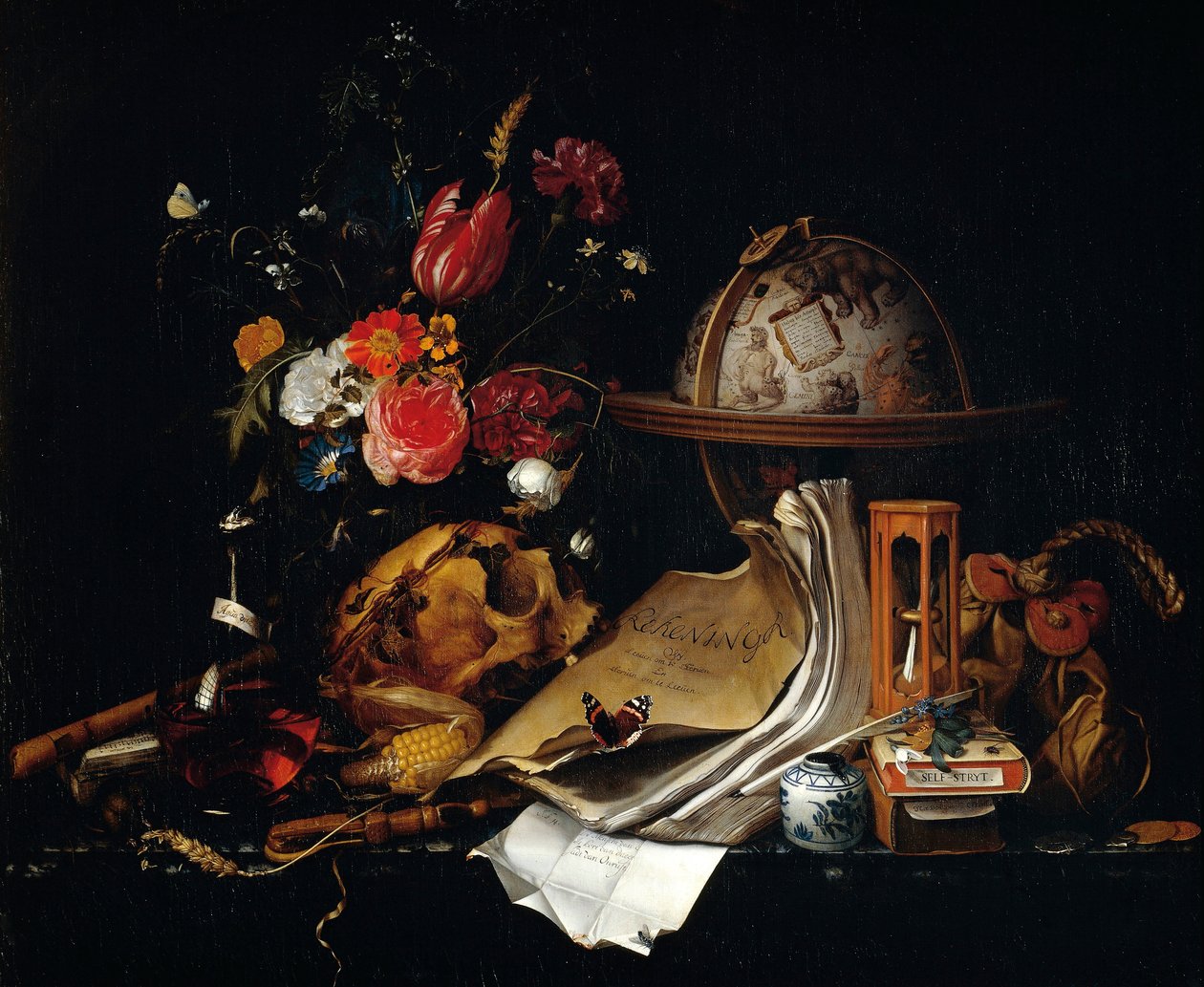Vanitas, af Pieter Claesz (1597-1660). af Pieter Claesz