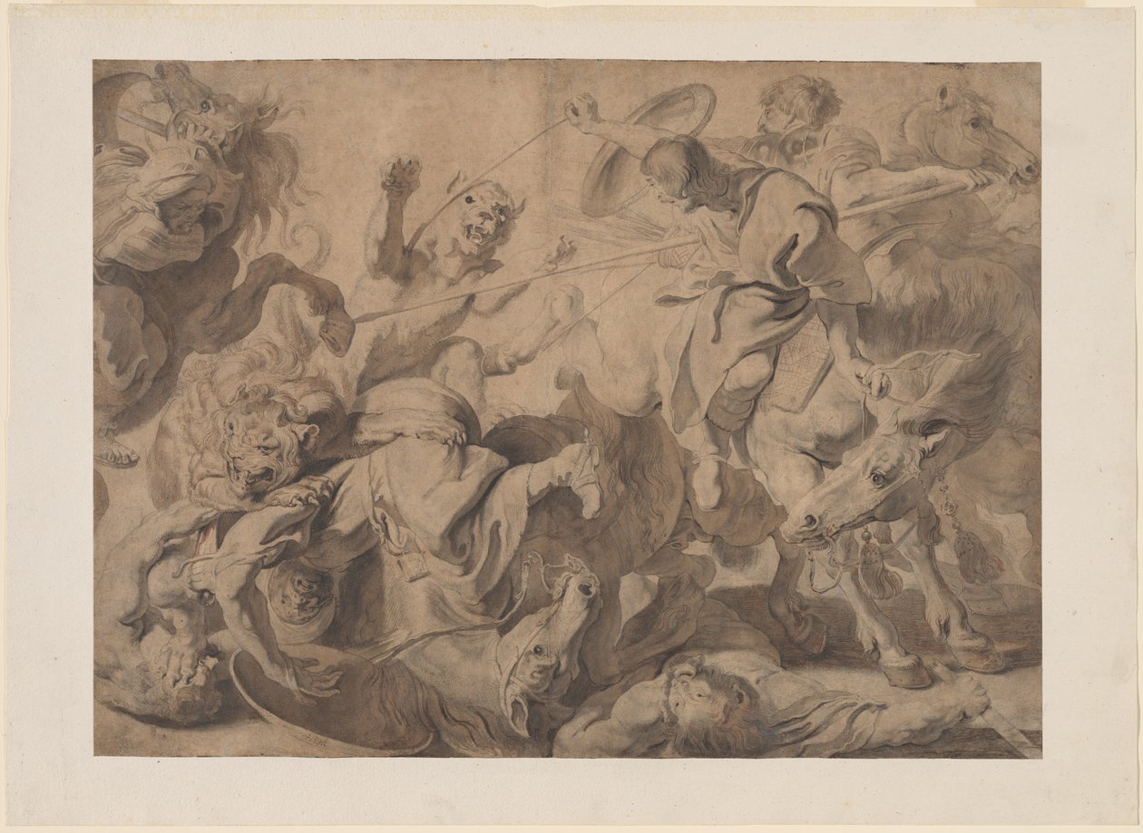 Løvejagt af Pieter Claesz Soutman and Sir Peter Paul Rubens