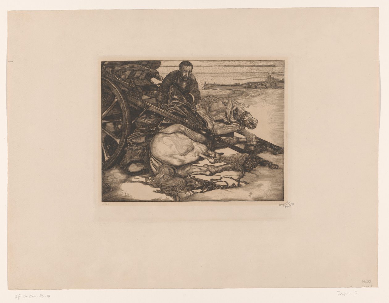 Såret Trækhest af Pieter Dupont (signed by artist)