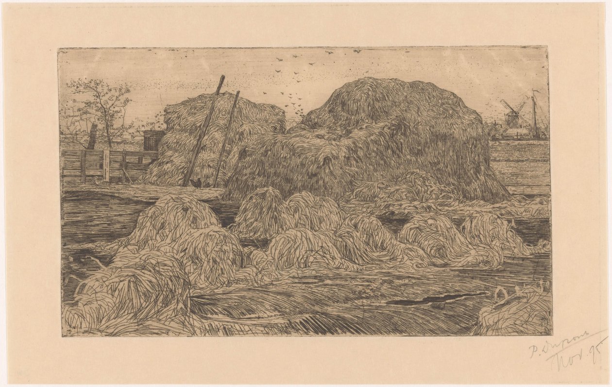 Høstakke på en mark af Pieter Dupont (signed by artist)