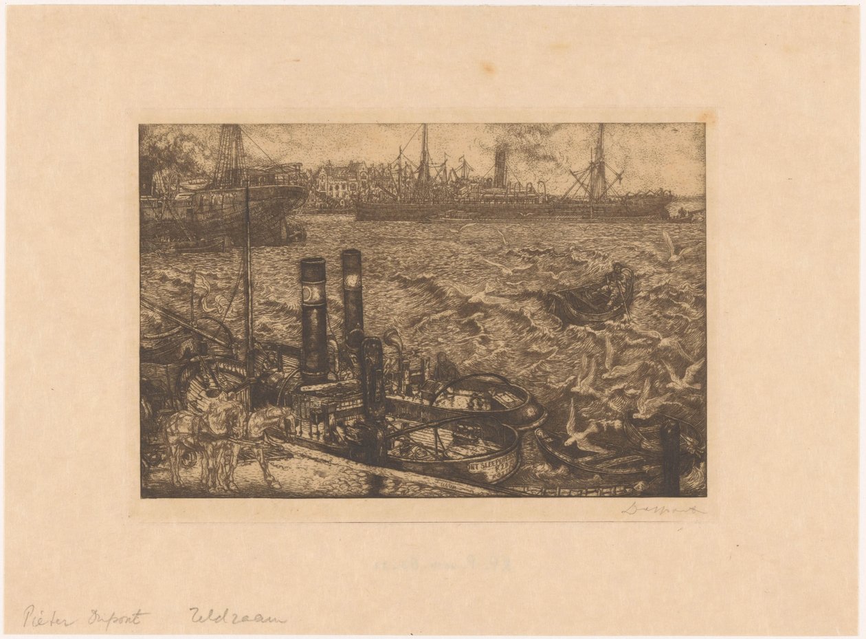 Havn med slæbebåde i Rotterdam af Pieter Dupont