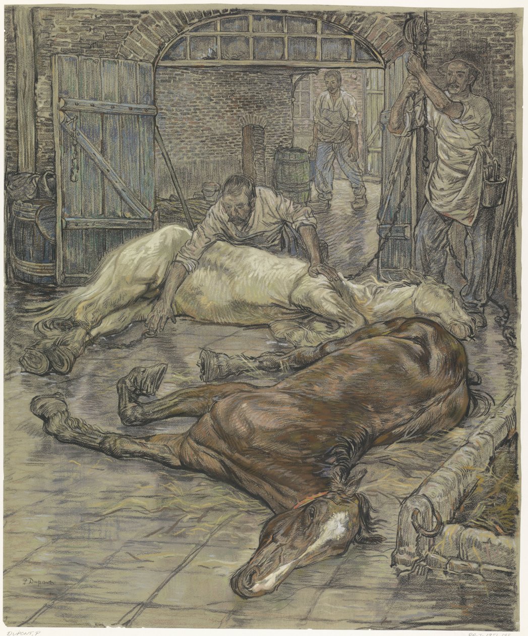 Slagtningen af ​​to heste af Pieter Dupont