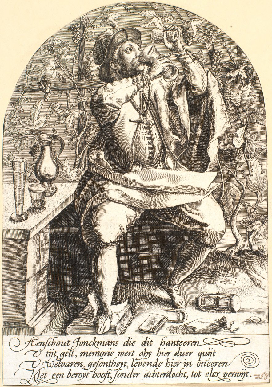 Herre, satire over drukkenskab af Pieter Goos