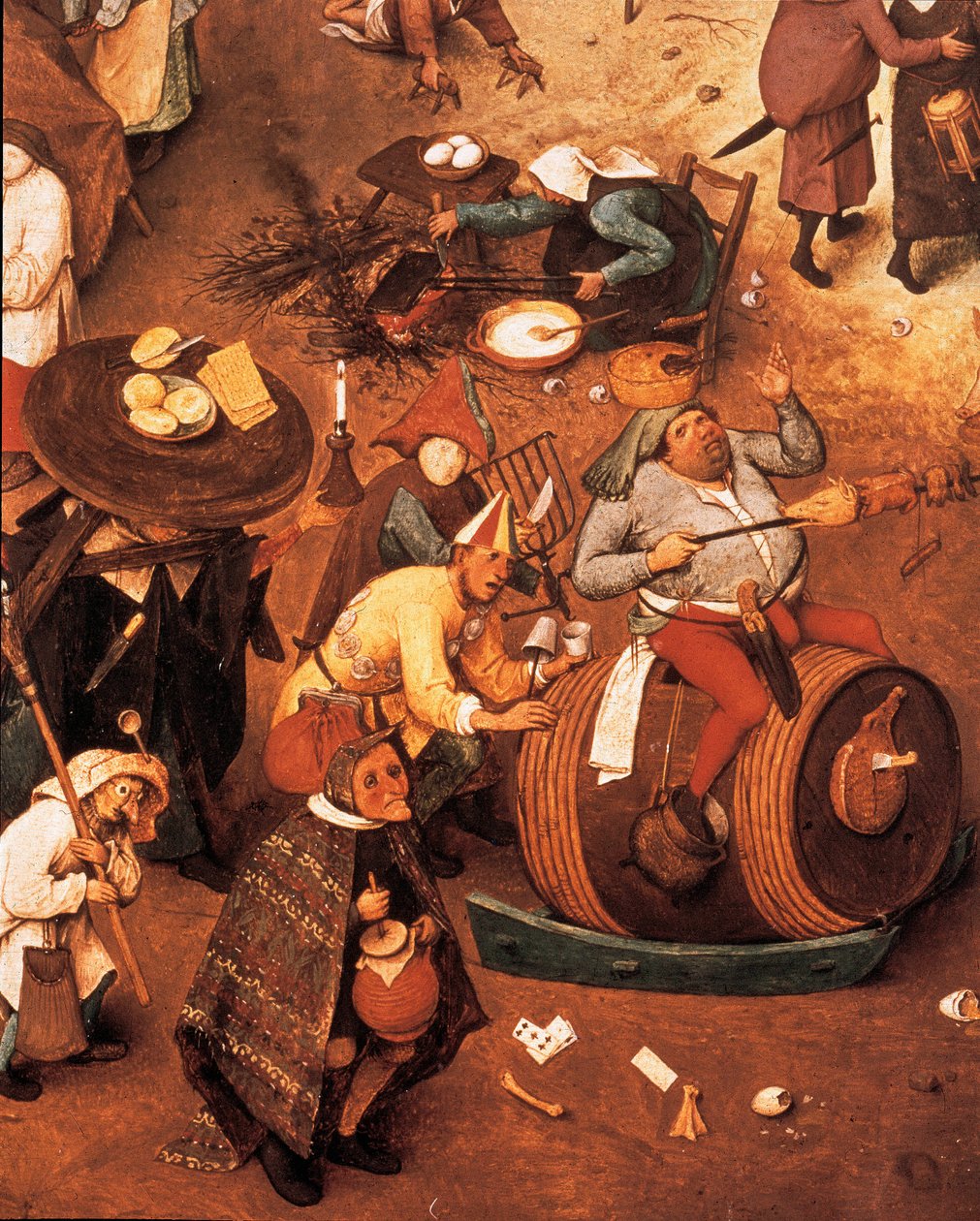 Kamp mellem karneval og fastelavn, detaljer af Pieter I Bruegel