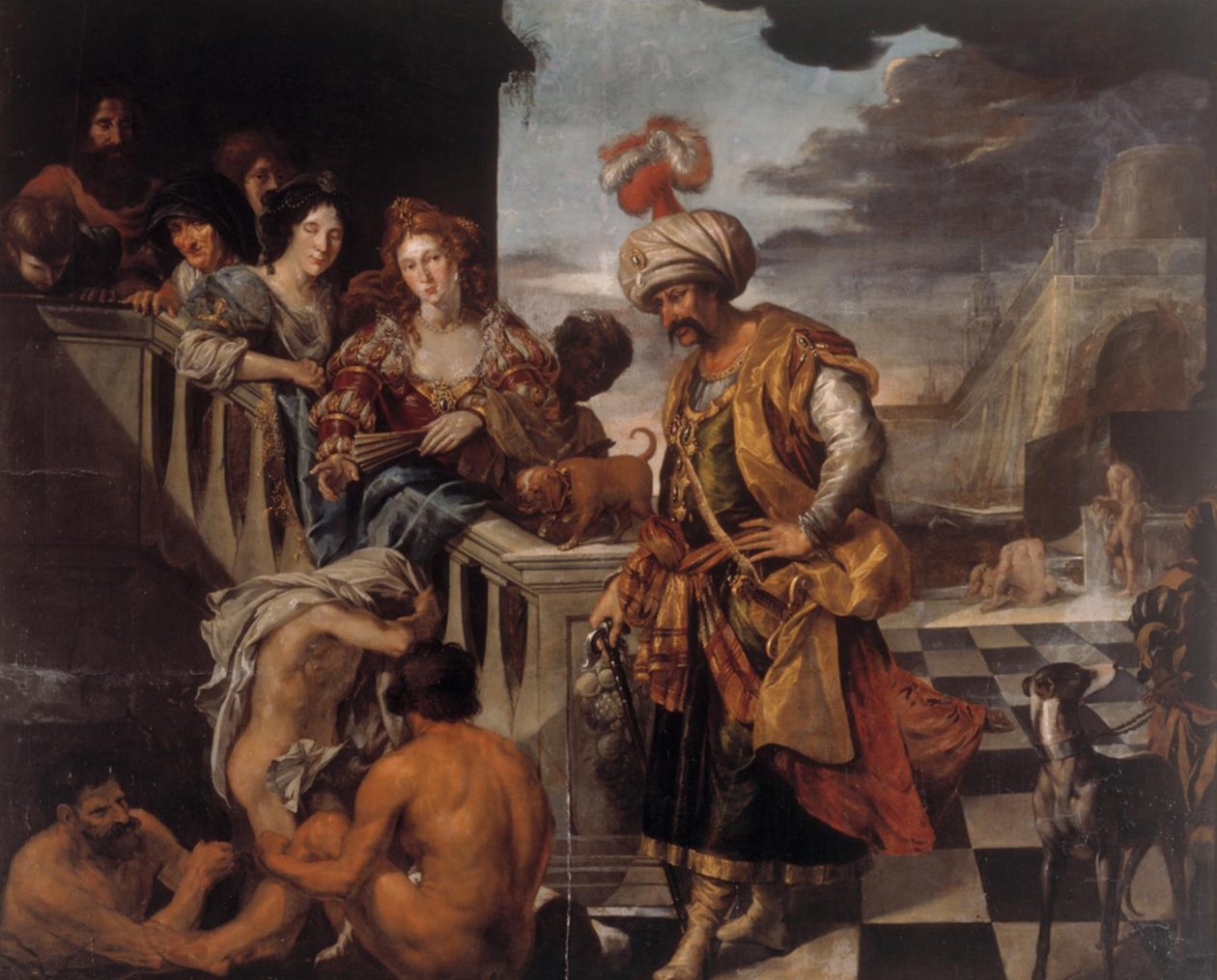 Badning i en orientalsk havn af Pieter Isaacsz