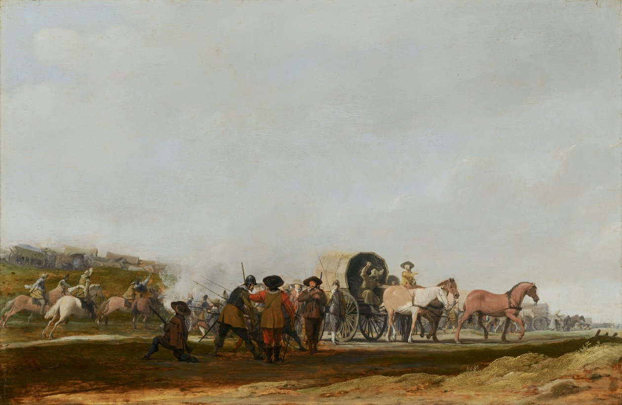 Bagholdsangreb for en hærkonvoj, 1631 af Pieter Jansz Post