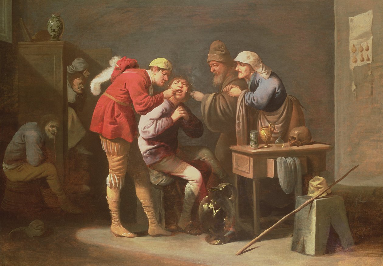 Et besøg hos tandlægen af Pieter Jansz. Quast