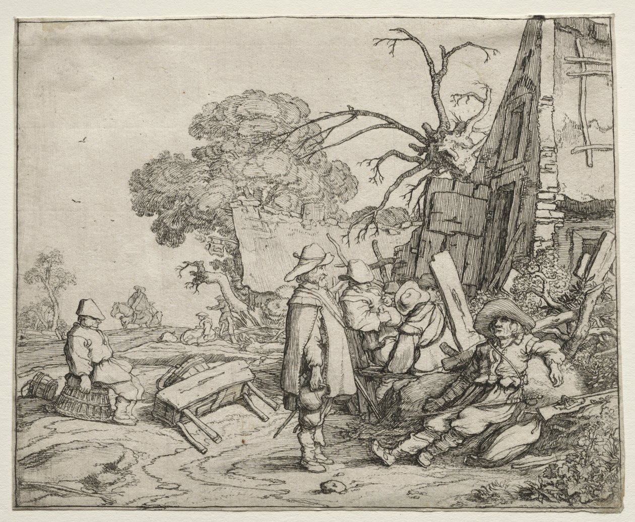 Landskab med soldater, 1626. af Pieter Molyn