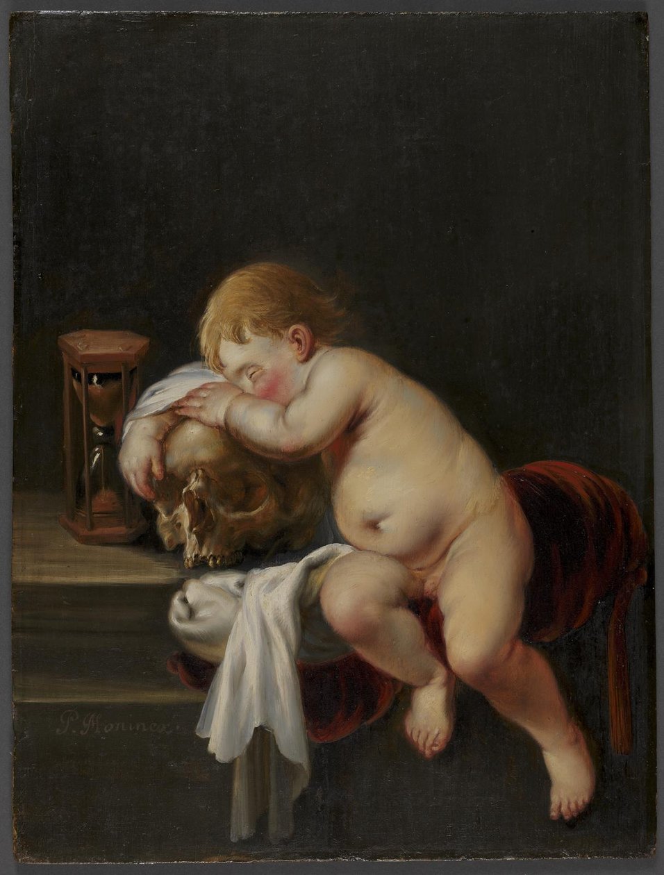 Dreng sover på en kranie af Pieter Moninckx
