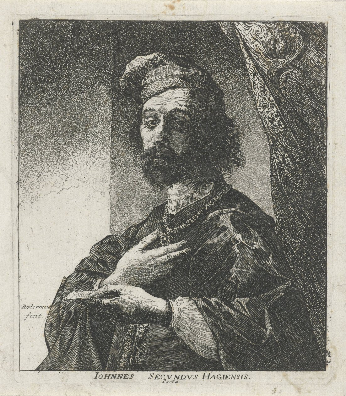 Portret af Janus Secundus af Pieter Rottermondt