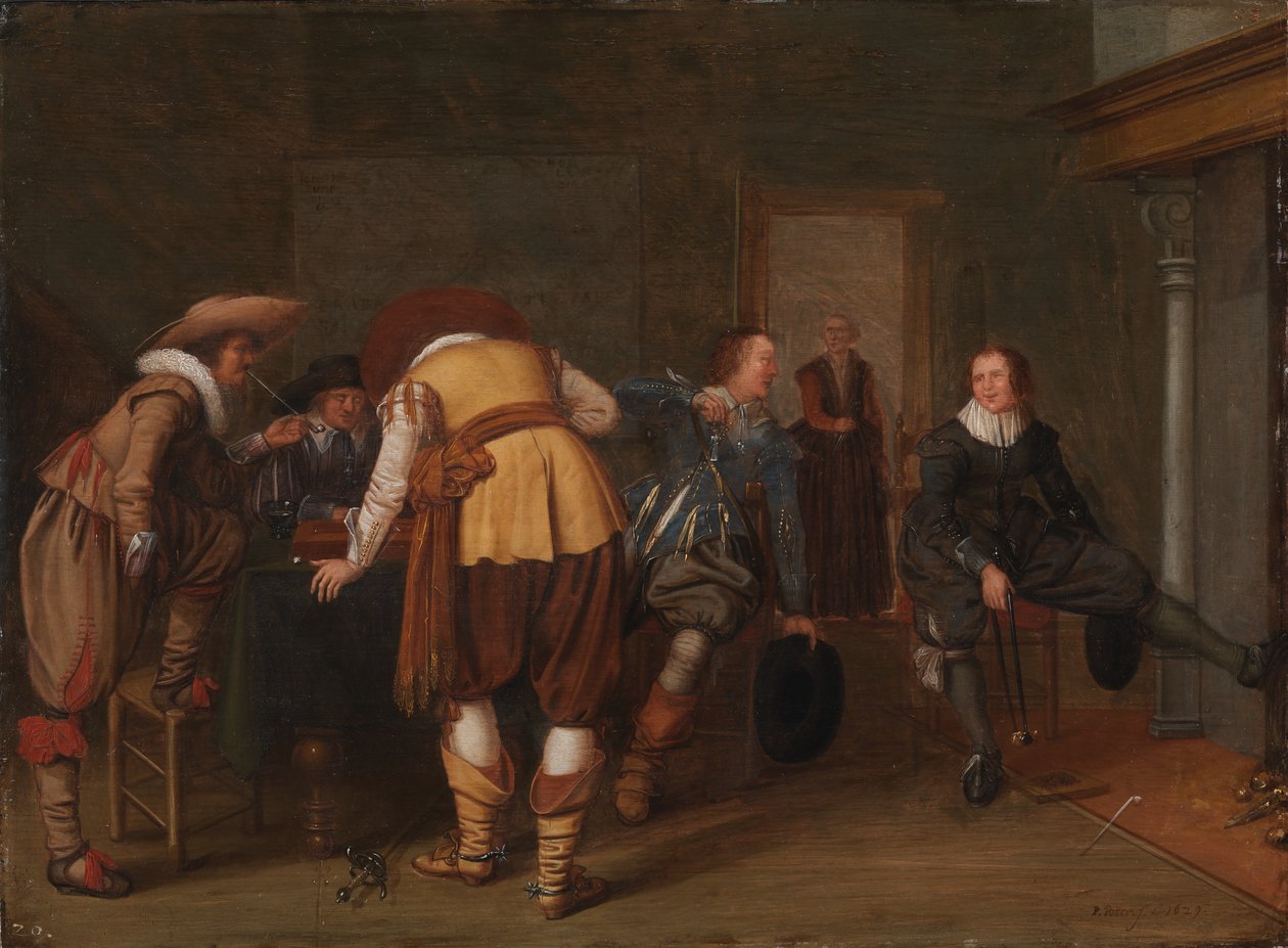 Brætspilsspillerne af Pieter Symonsz Potter