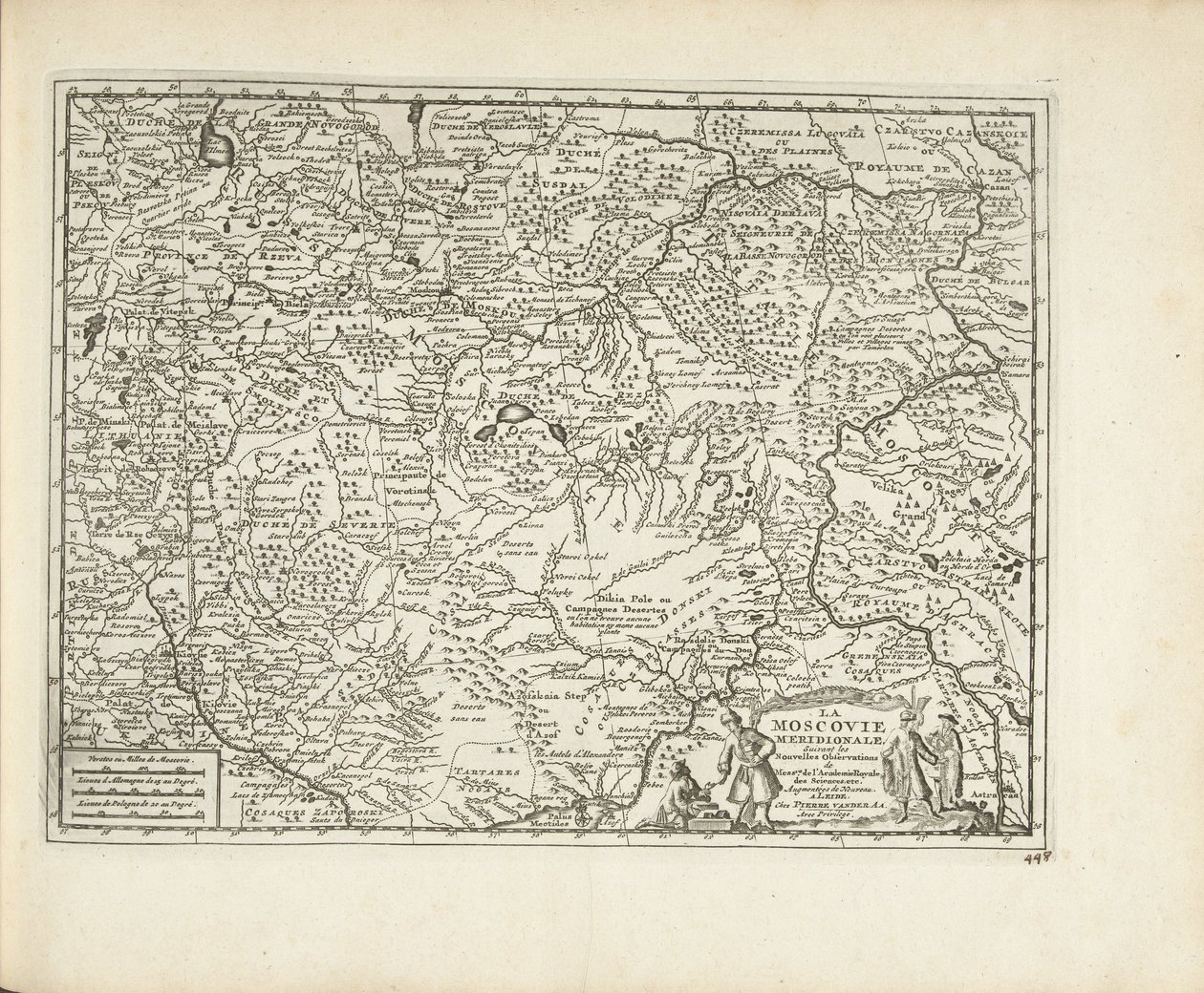 Kort over Moskva, 1726 af Pieter Van der Aa