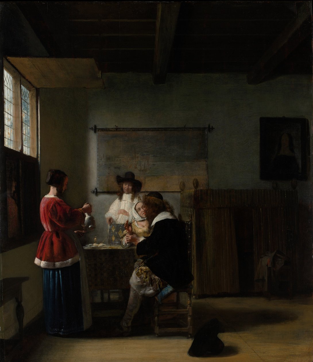 Besøget, ca. 1657 (olie på træ) af Pieter de Hooch