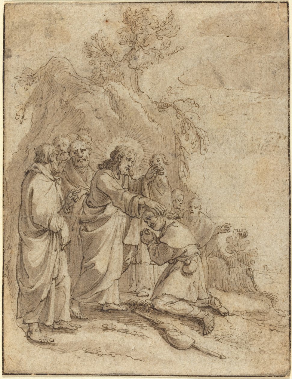 Kristus helbreder den spedalske af Pieter de Jode I