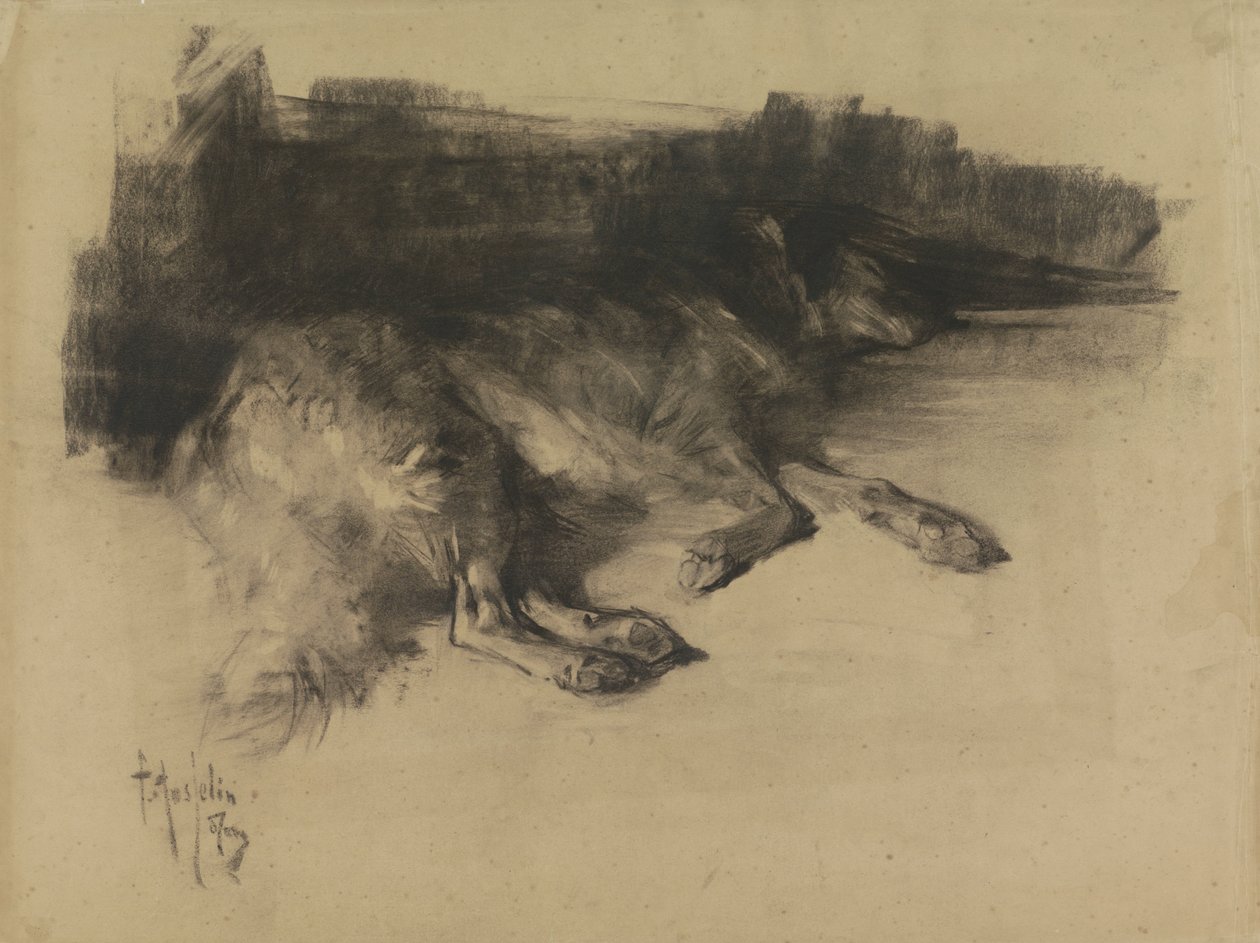 Liggende, sovende hund af Pieter de Josselin