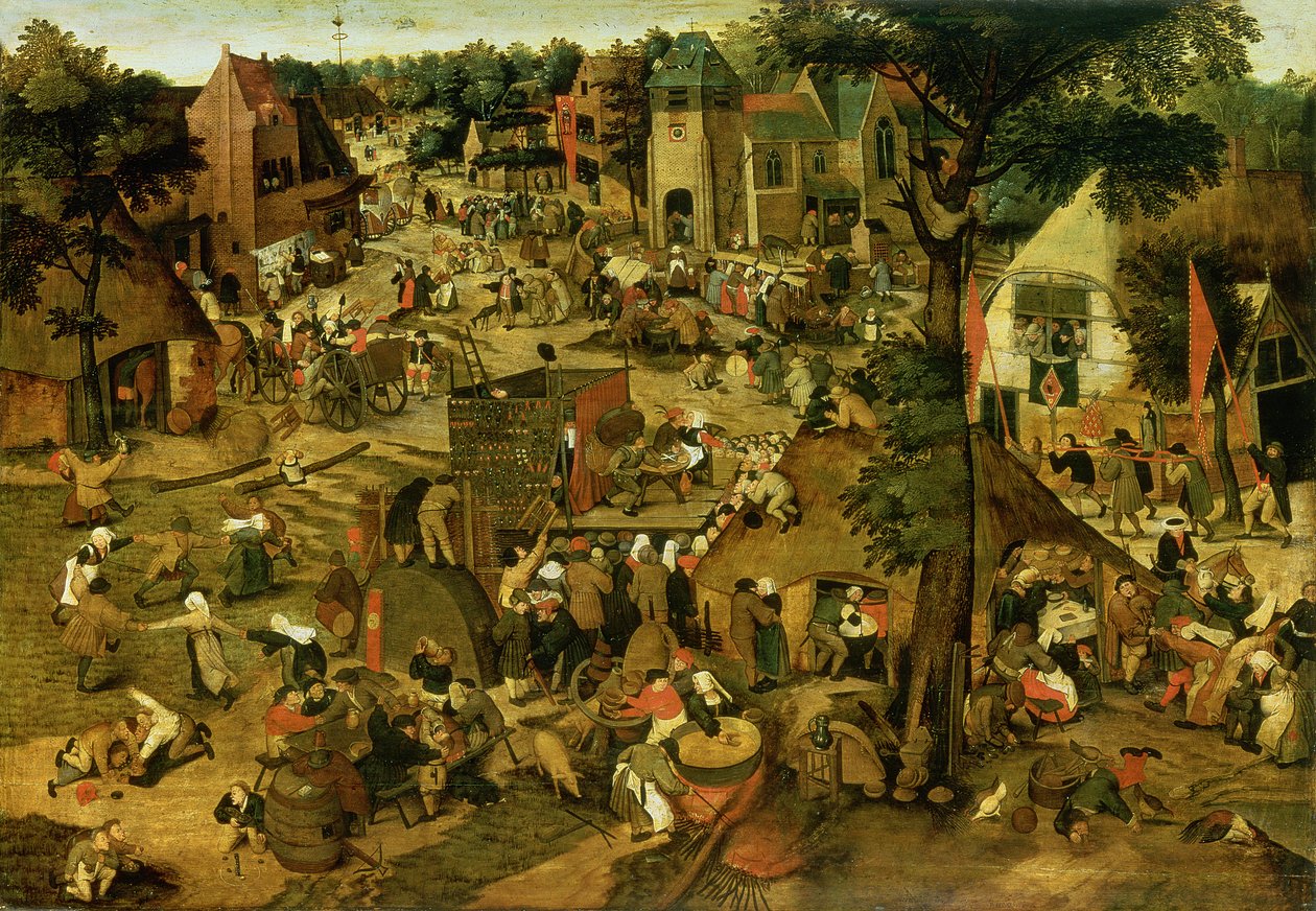 Messe med Teaterpræsentation af Pieter the Younger Brueghel