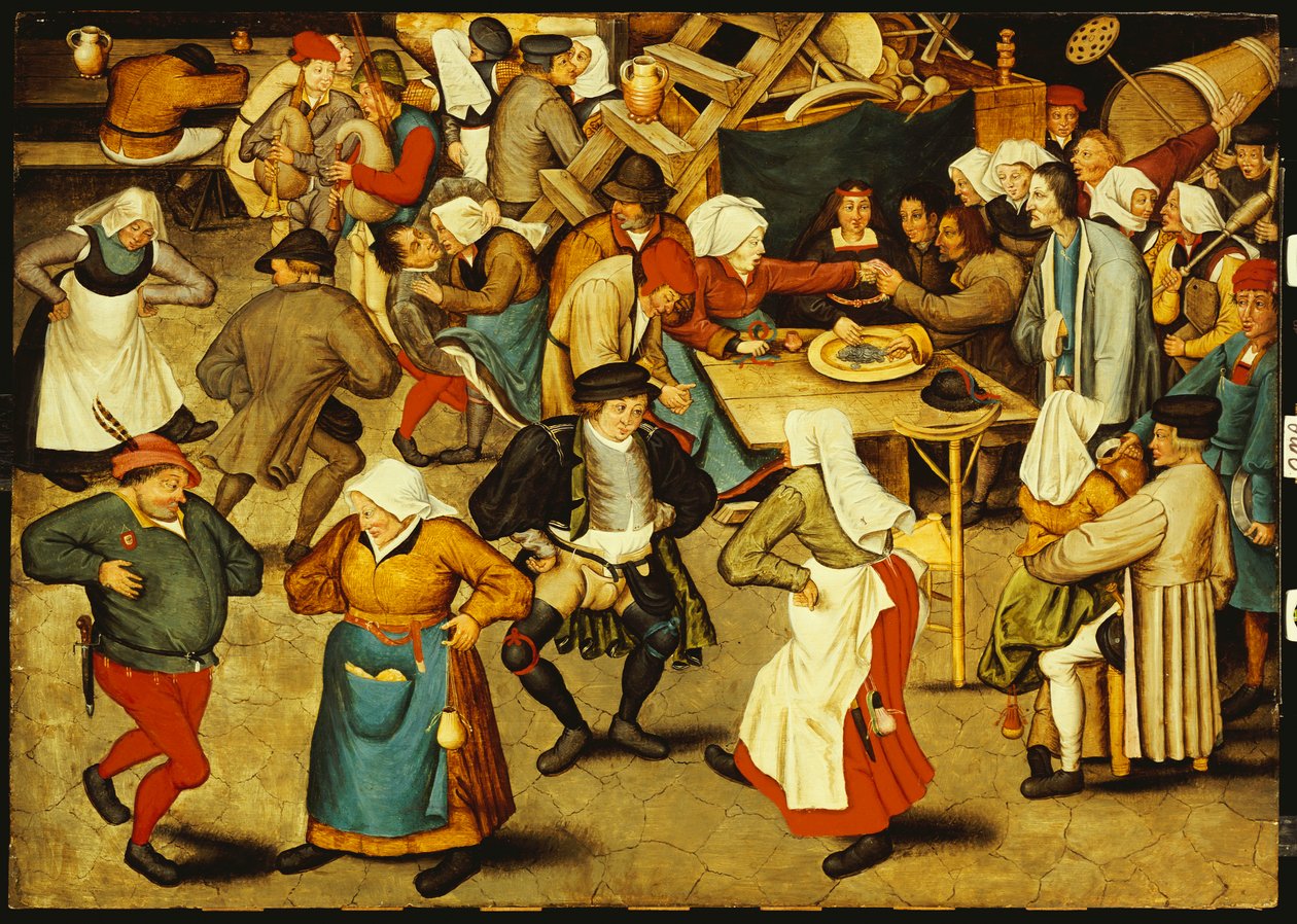 Den indendørs bryllupsdans af Pieter Brueghel the Younger