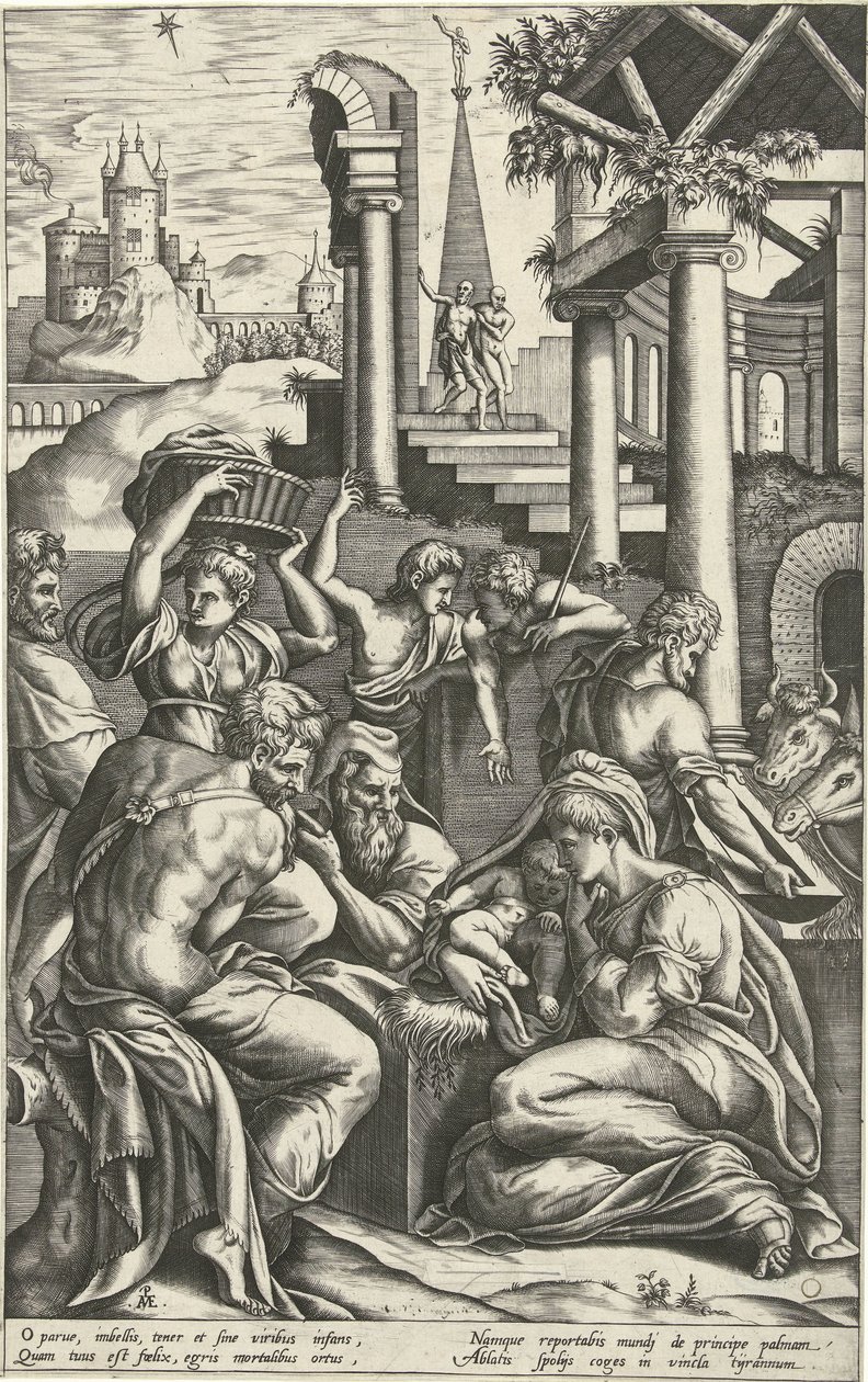 Tilbedelse af hyrderne af Pieter van der Heyden