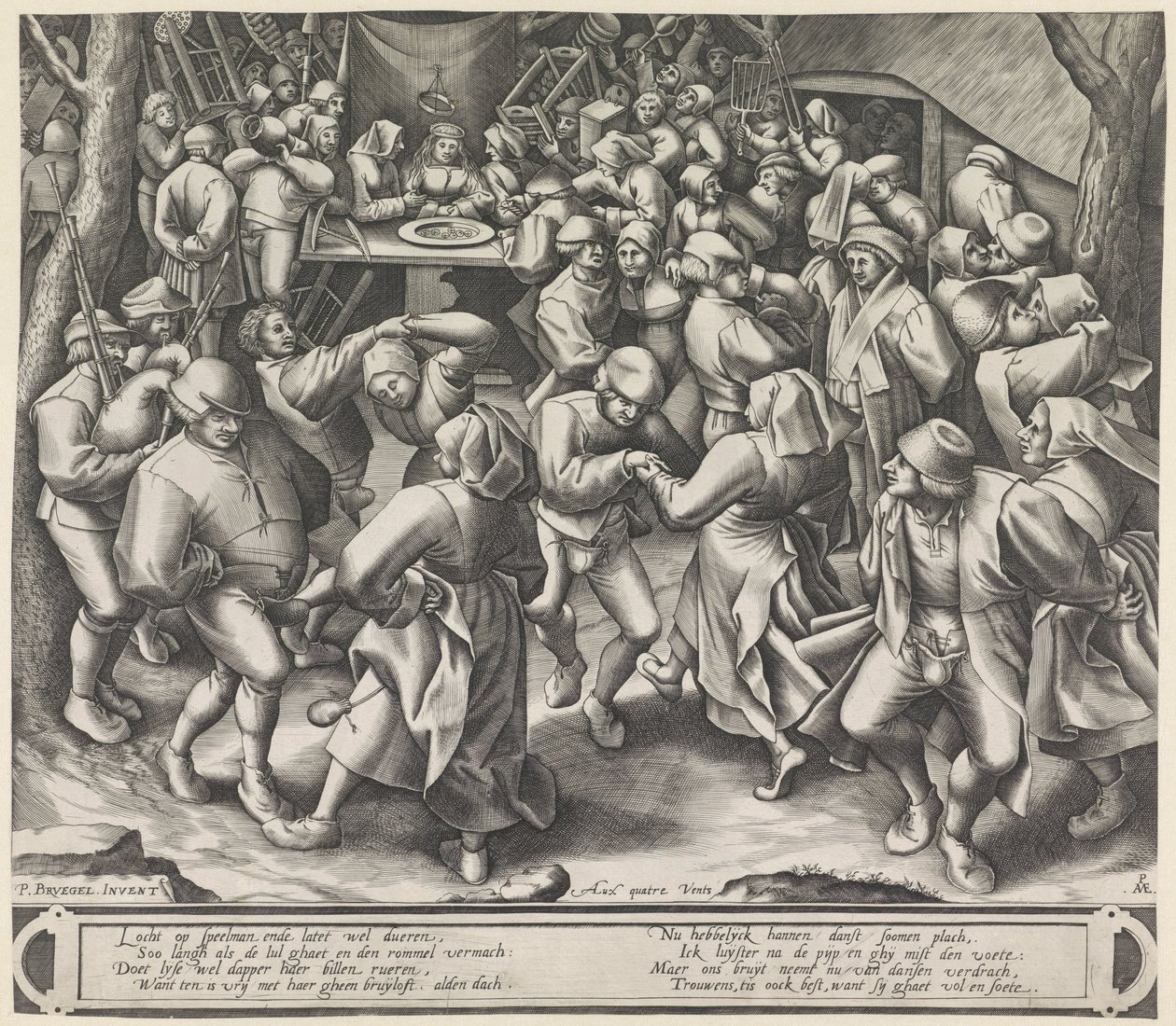Dans ved gårdbryllup af Pieter van der Heyden