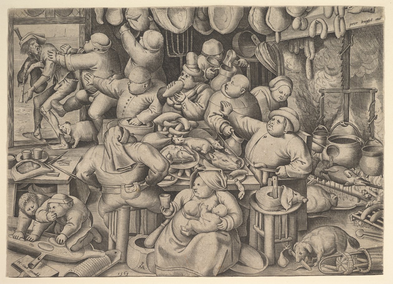 Det fede køkken, 1563. af Pieter van der Heyden