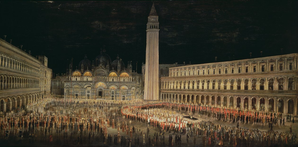 Stearinlys procession gennem Piazza San Marco af Pietro Antoniani