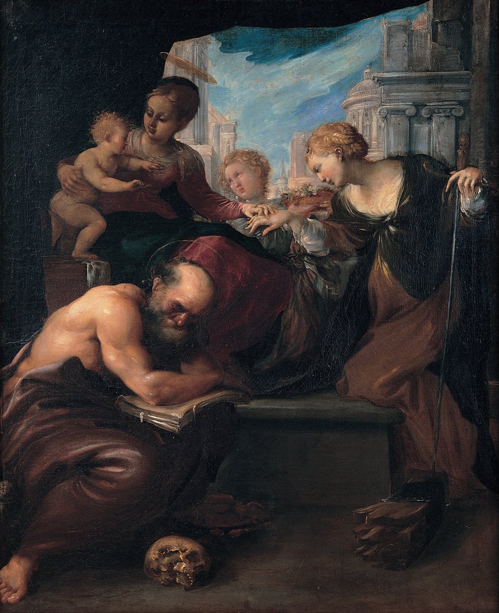 Mystisk ægteskab med Saint Catherine af Pietro Faccini