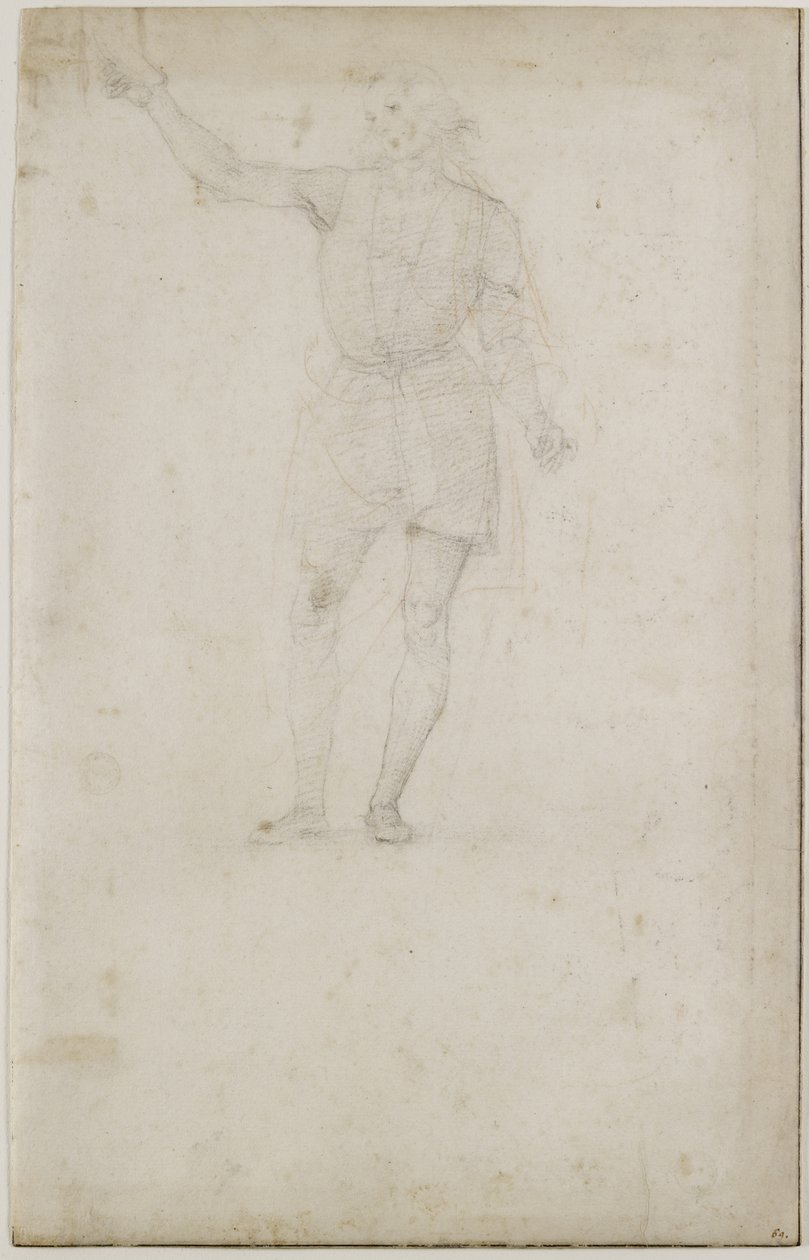 Rekto: Studie for en Johannes Døberen. Verso: An Eye, WA1846.4 af Pietro Perugino