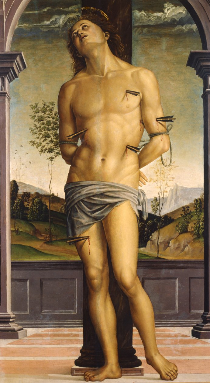 Sankt Sebastian, ca. 1490 (olie på træ) af Pietro Perugino