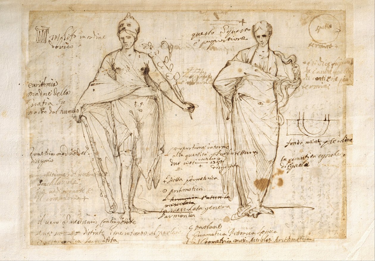 De allegoriske figurer af fornuft og visdom af Pietro Testa