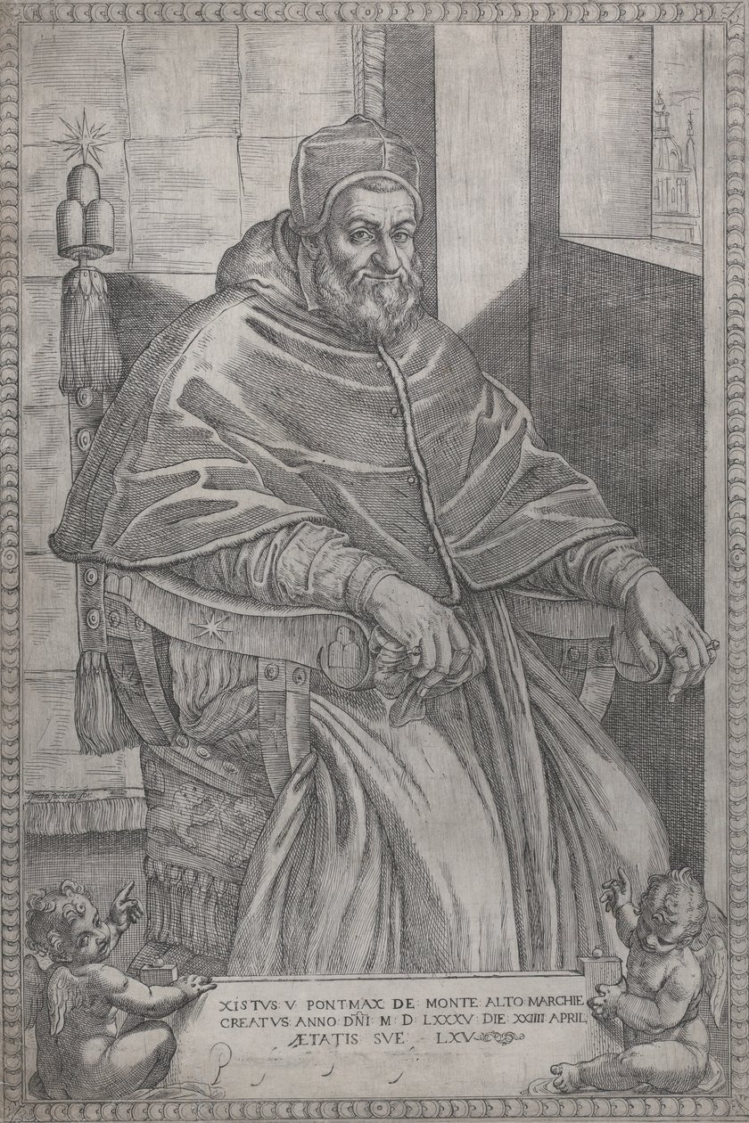 Portræt af pave Sixtus V, 1585. af Pietro Facchetti