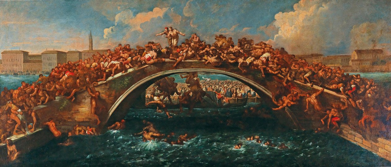 Ponte dei Pugni i Venedig. af Pietro Liberi