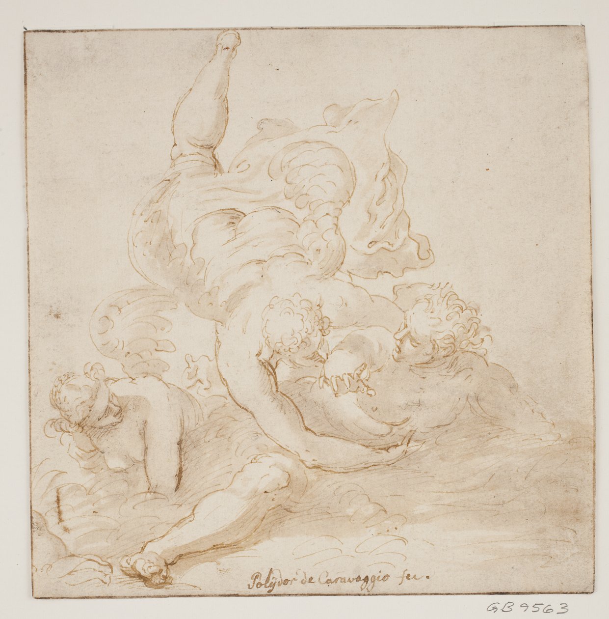 To engle bærer en mand af Pietro Liberi