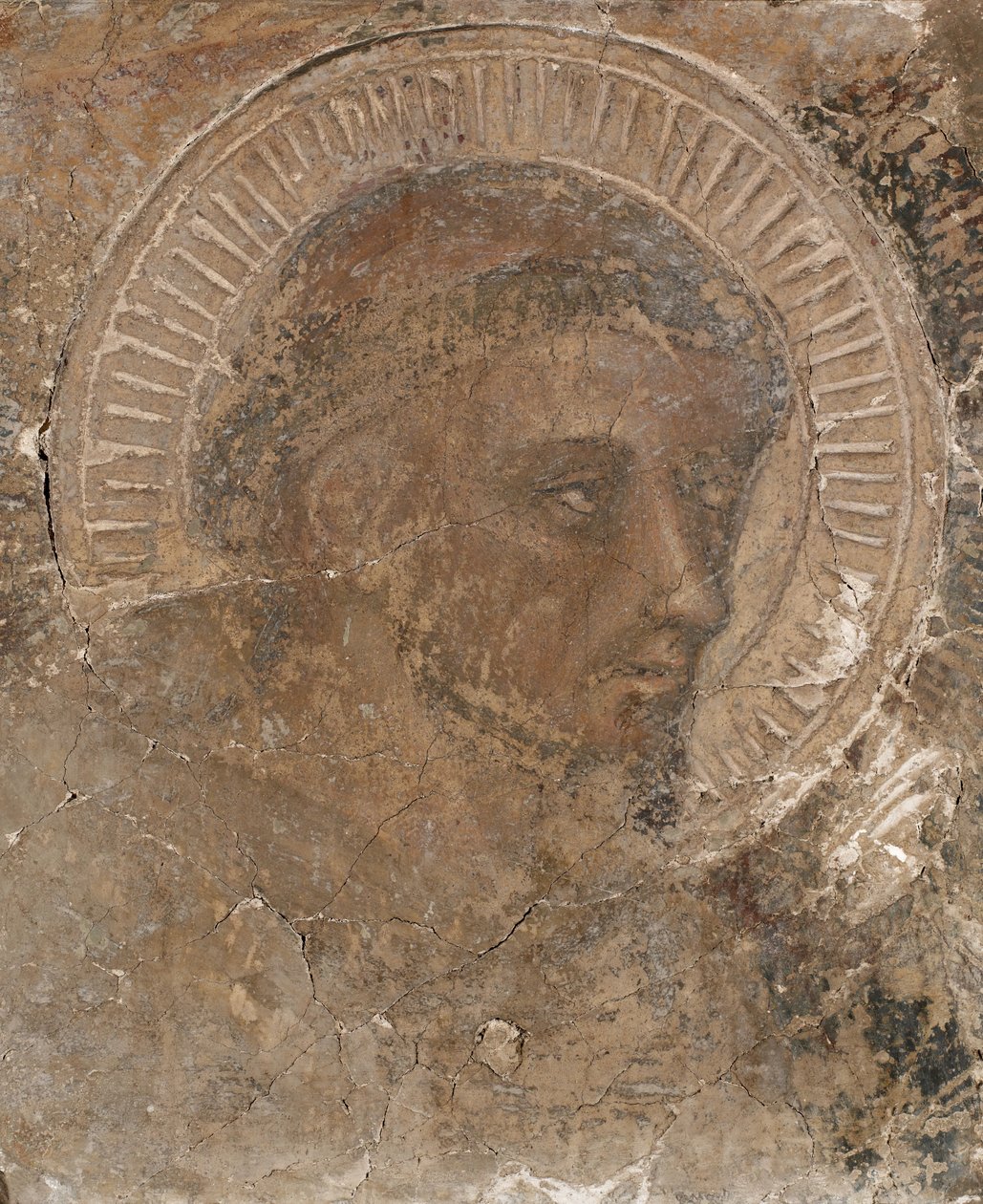 Overhoved for en franciskaner, 1319-47. af Pietro Lorenzetti