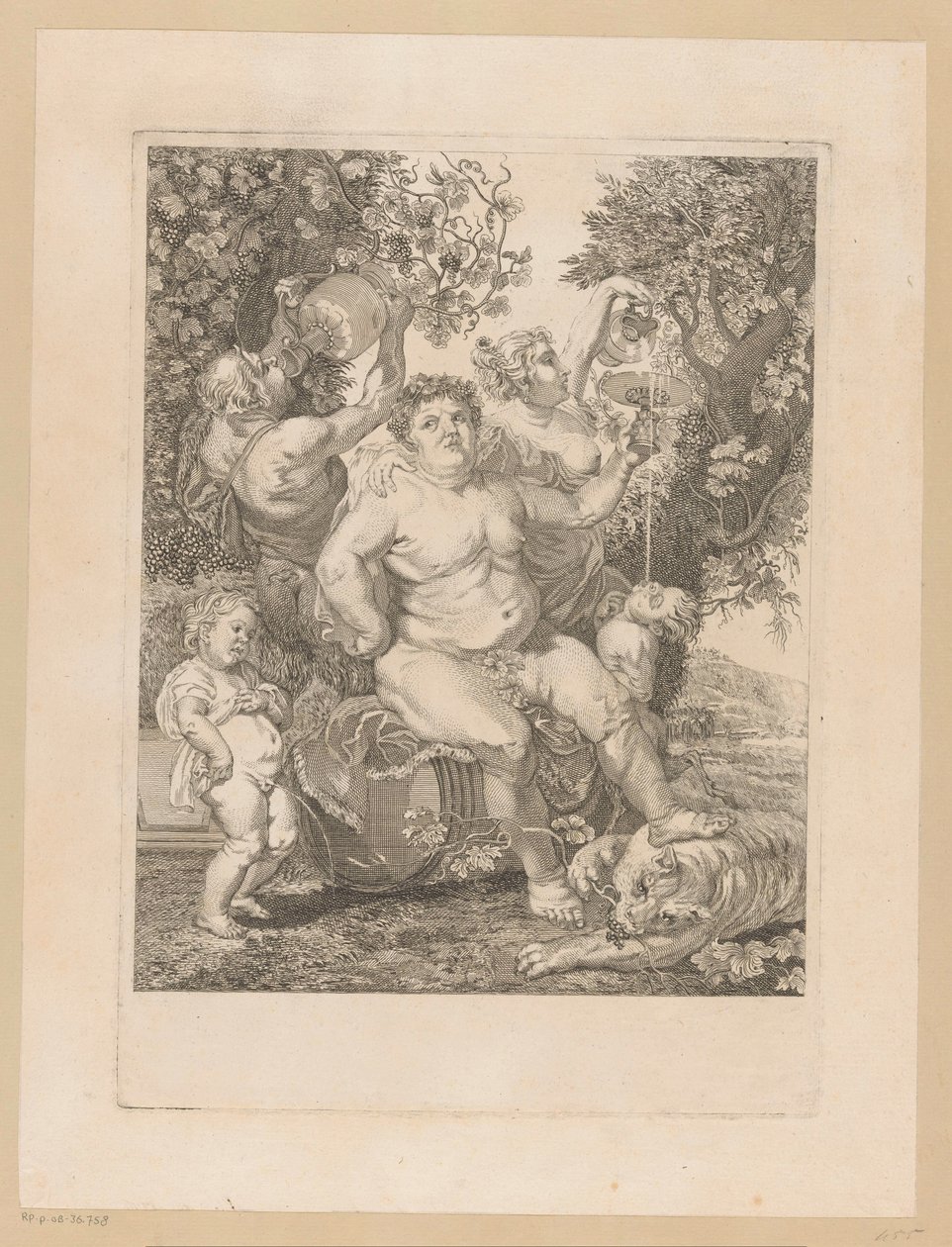 Bacchus på en vintønde af Pietro Peiroleri