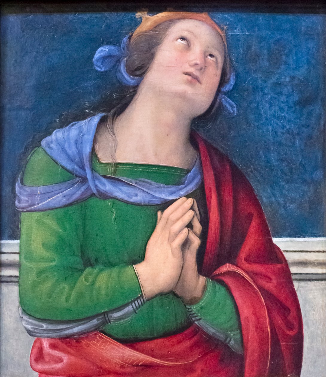 Saint Flavia (olie på træ) af Pietro Perugino