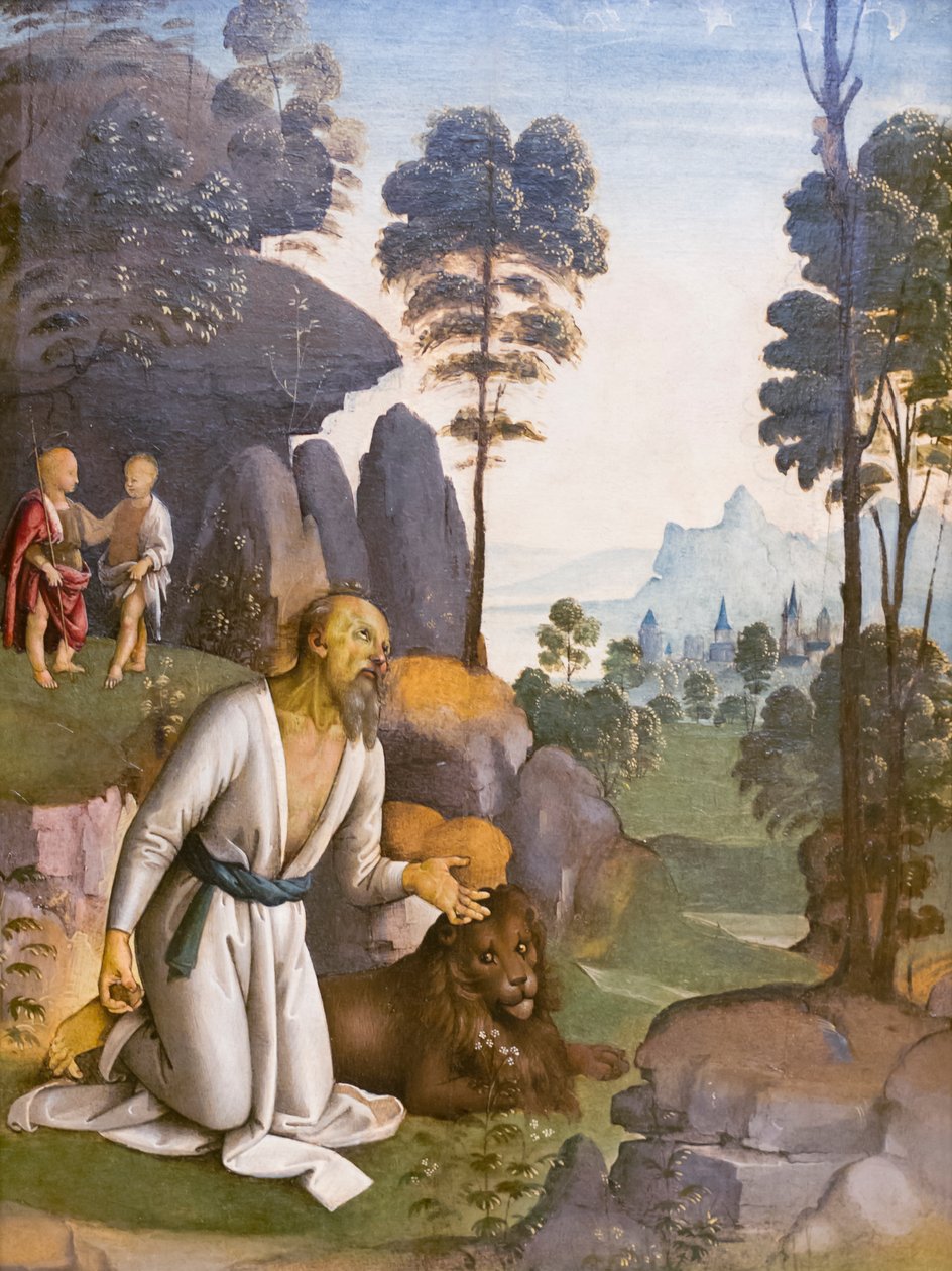 Sankt Hieronymus i anger af Pietro Perugino