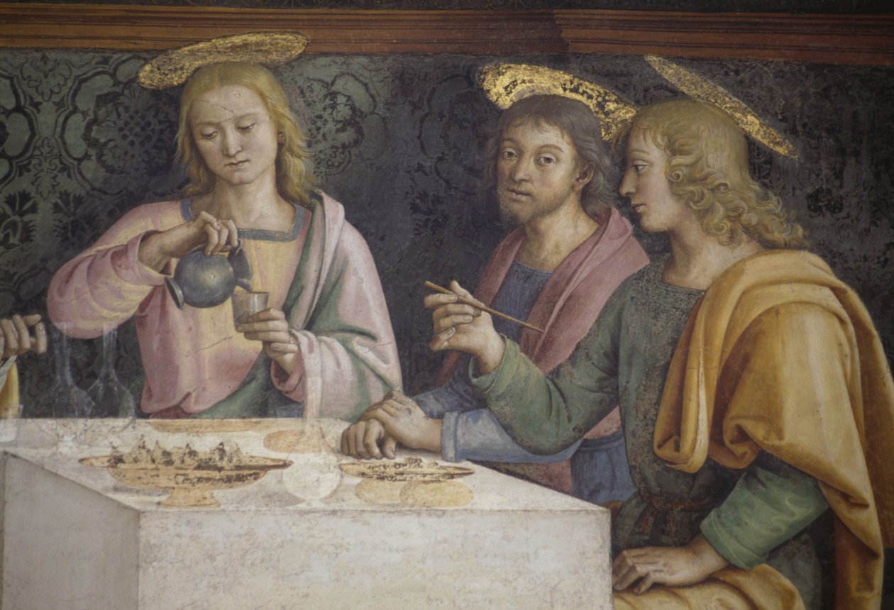 Den sidste nadver (detaljer) af Pietro Perugino