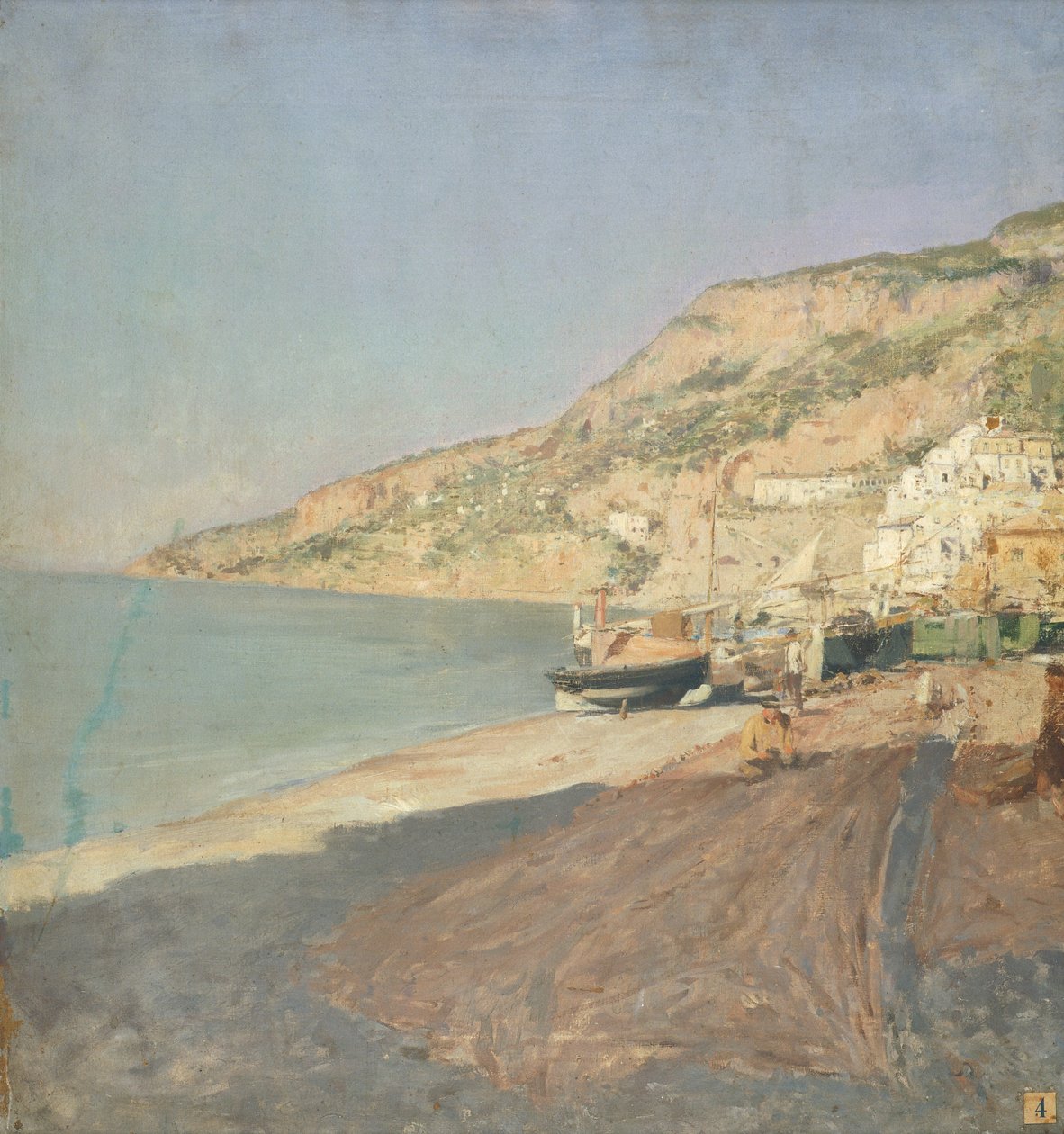 Amalfi Beach (olie på lærred) af Pietro Scoppetta