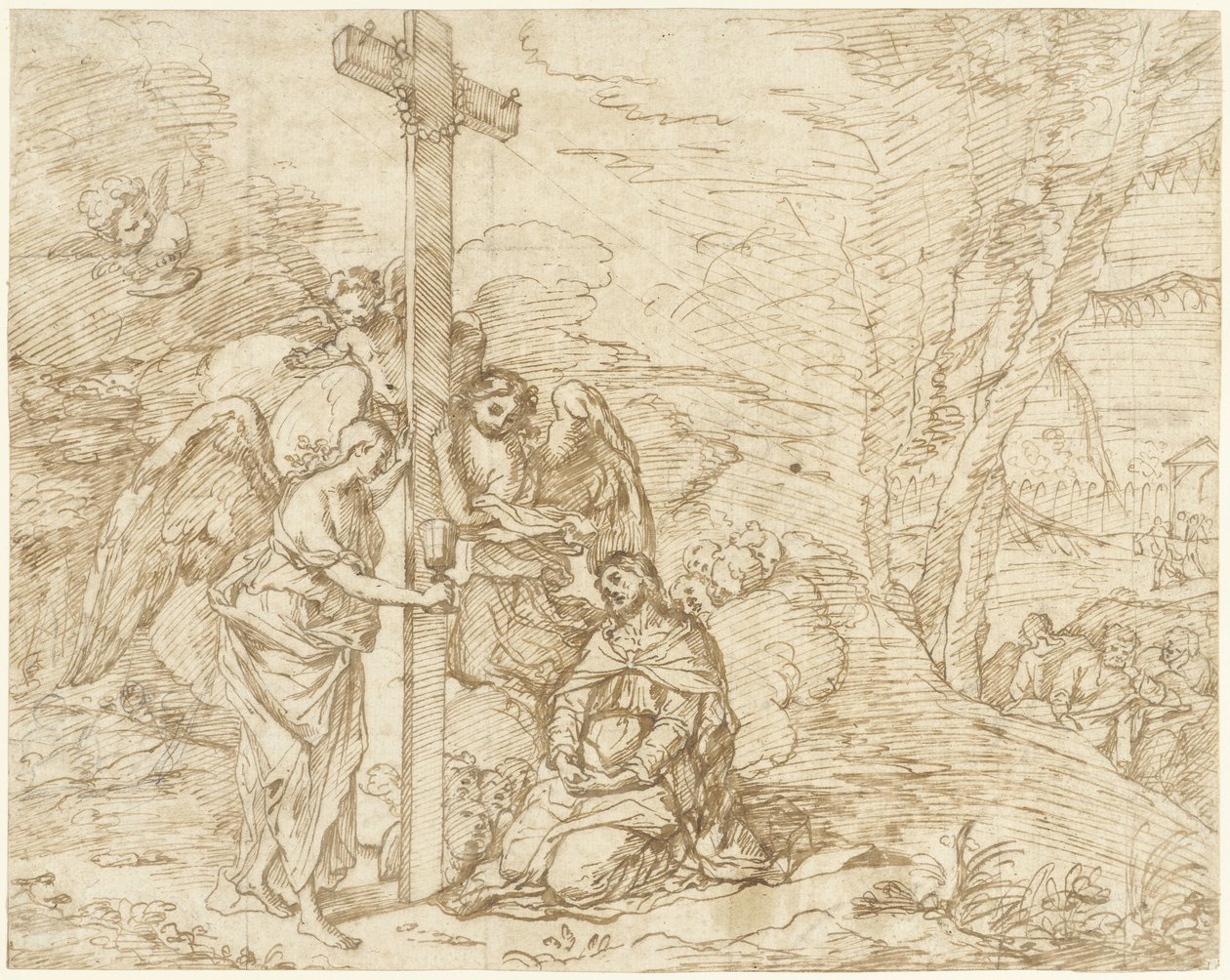 Kristus i Getsemane Have af Pietro Testa (possibly)