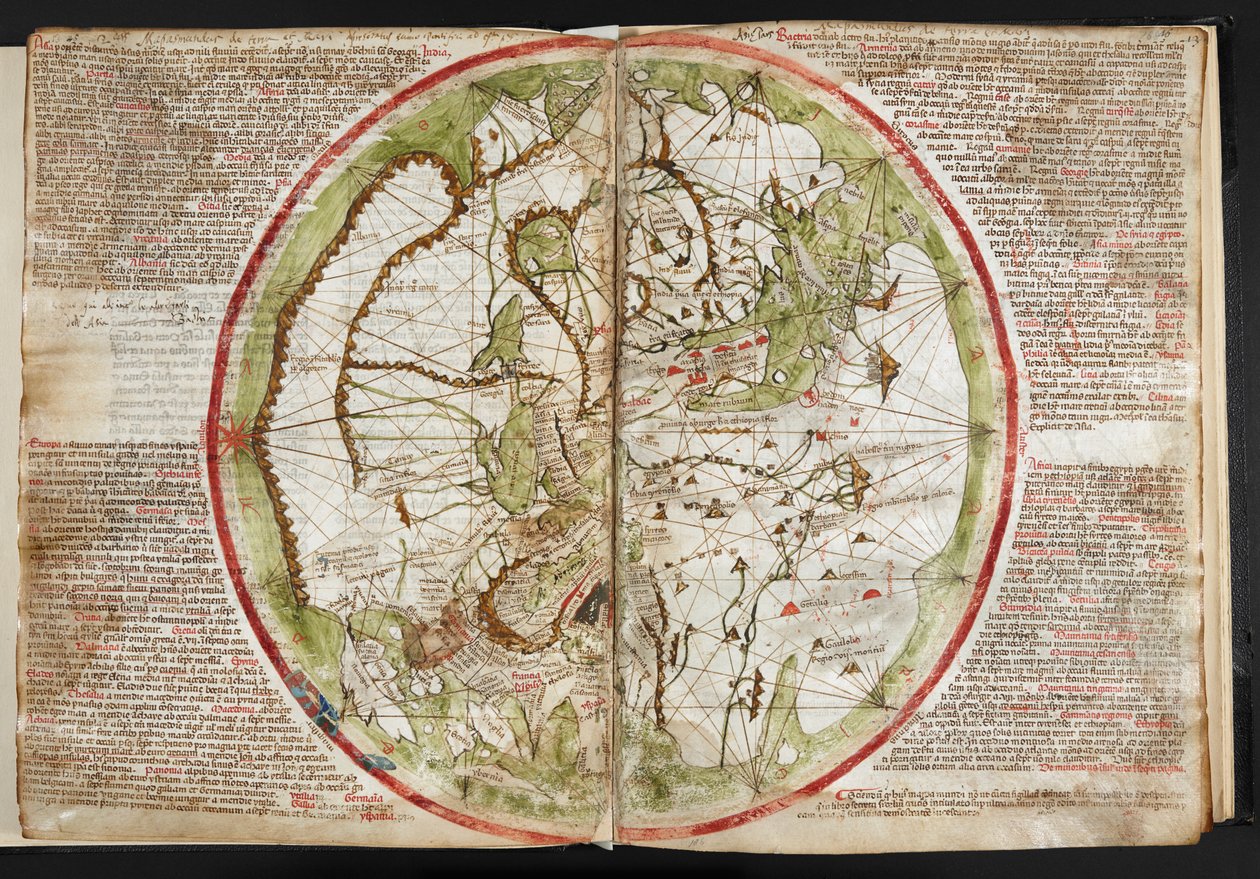 Kort over verden, ca. 1320-25 (vellum) af Pietro Vesconte