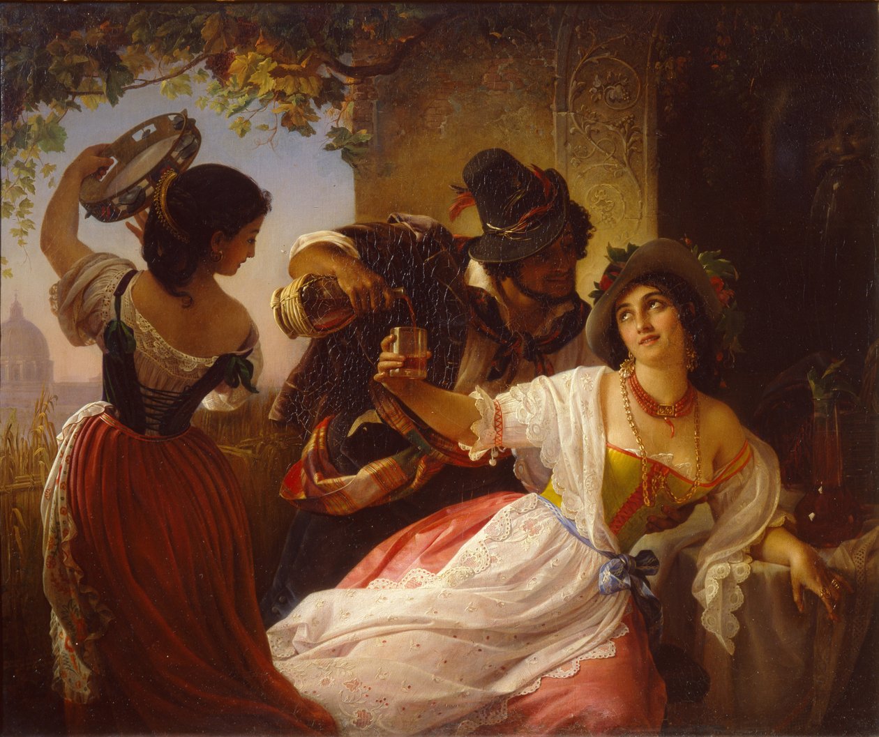Oktoberfest i Rom, 1851 af Pimen Nikitich Orlov