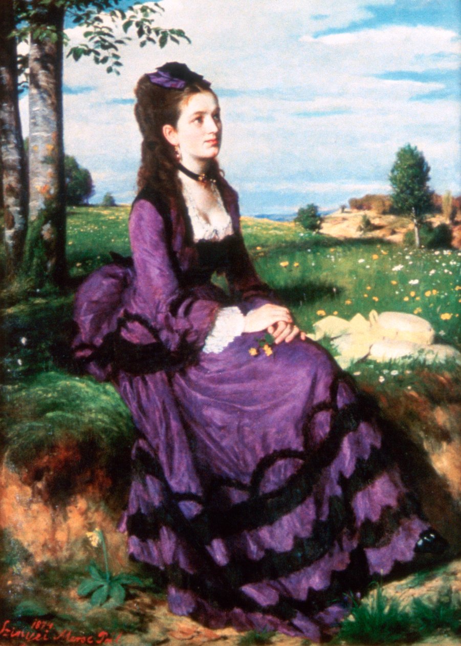 Lady in Violet, 1874 af Pál Szinyei Merse